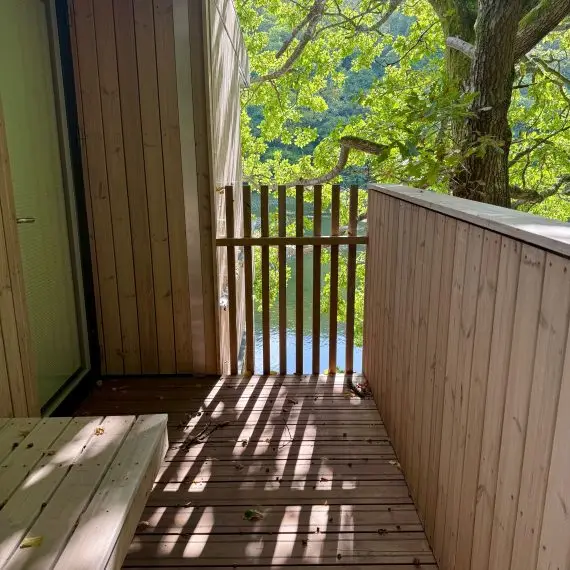 Views from walkway to lake