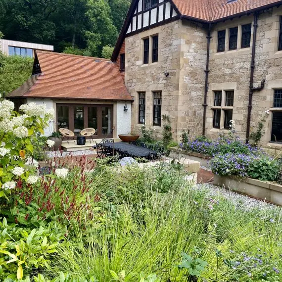 View of the courtyard garden from above