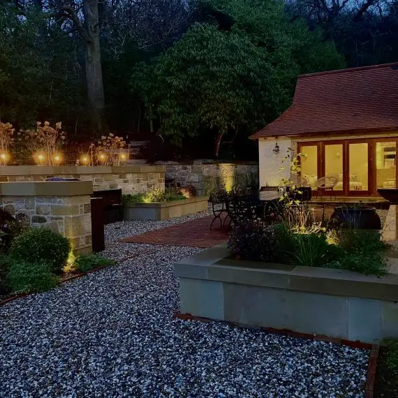 Courtyard at night