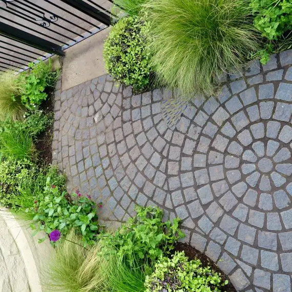 Black basalt setts