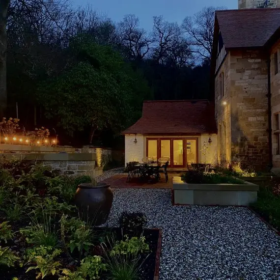 Courtyard at night