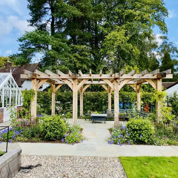 Scottish larch pergola